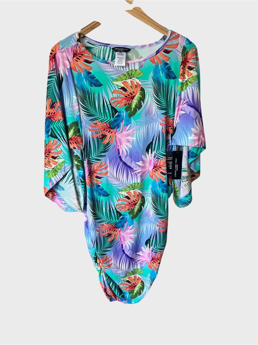 Carmen  Marc Valvo swimwear Tropical Leaf Women's Swim Cover-Up  dress.